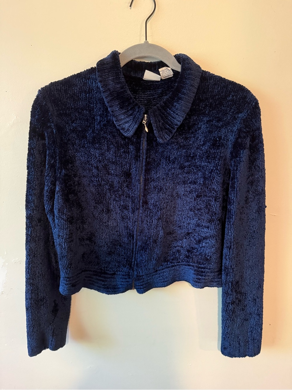 Girls Navy Merona Zip-Up Sweater Size Large